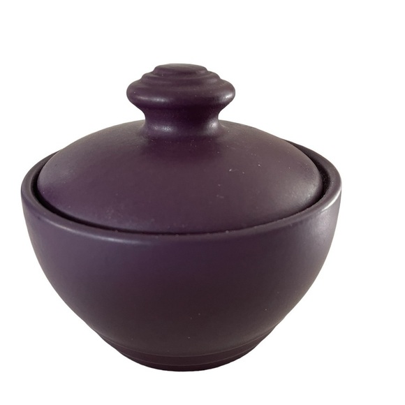 Pfaltzgraff Creamer and Sugar Terrace Plum Satin Finish Earthenware Pottery - Picture 6 of 8